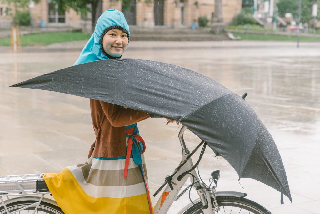 Bicycle with Under-Cover umbrella